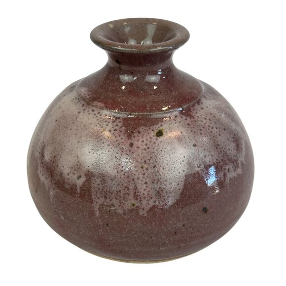 Handmade Ceramic Bead Oil Lamp Speckled Glaze Finish Signed By Artist - Picture 1 of 8